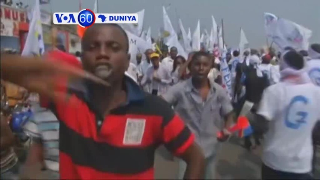VOA60 DUNIYA: DR CONGO Magoya Bayan Yan Jam'iyyar Adawa Sun Yi Zanga-Zanga a Wajen Ginin Majalissar Kasar Da Ke Kinshasa.
