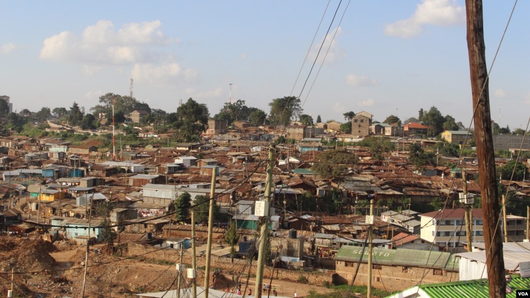 According to the National Tuberculosis, Leprosy and Lung Disease Program in Kenya, the major factor responsible for the large TB disease burden in Kenya is the concurrent HIV epidemic. Contributing factors include poverty and social deprivation leading to mushrooming of slums adjacent to cities, such as Nairobi's Kibera Slum pictured above. (R. Ombuor for VOA)