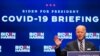Democratic presidential candidate former Vice President Joe Biden speaks after participating in a coronavirus vaccine briefing with public health experts, in Wilmington, Delaware, Sept. 16, 2020. 