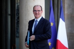 France's new prime minister Jean Castex arrives at the Elysee Palace for the weekly cabinet meeting, in Paris, July 7, 2020.