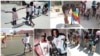 Crianças do projeto Maputo Skate e Francisco Vinho