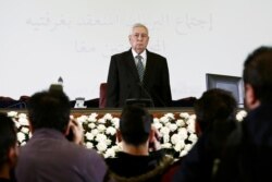 FILE - Algerian upper house chairman Abdelkader Bensalah is pictured after being appointed as interim president by Algeria's parliament, following the resignation of Abdelaziz Bouteflika in Algiers, April 9, 2019.